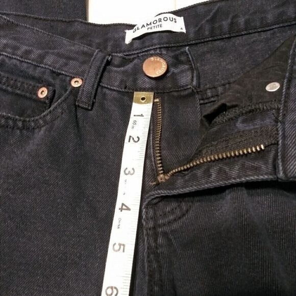 Glamorous High Waist Sequin Patch Distressed Skinny Jeans 4 Petite - Picture 13 of 14